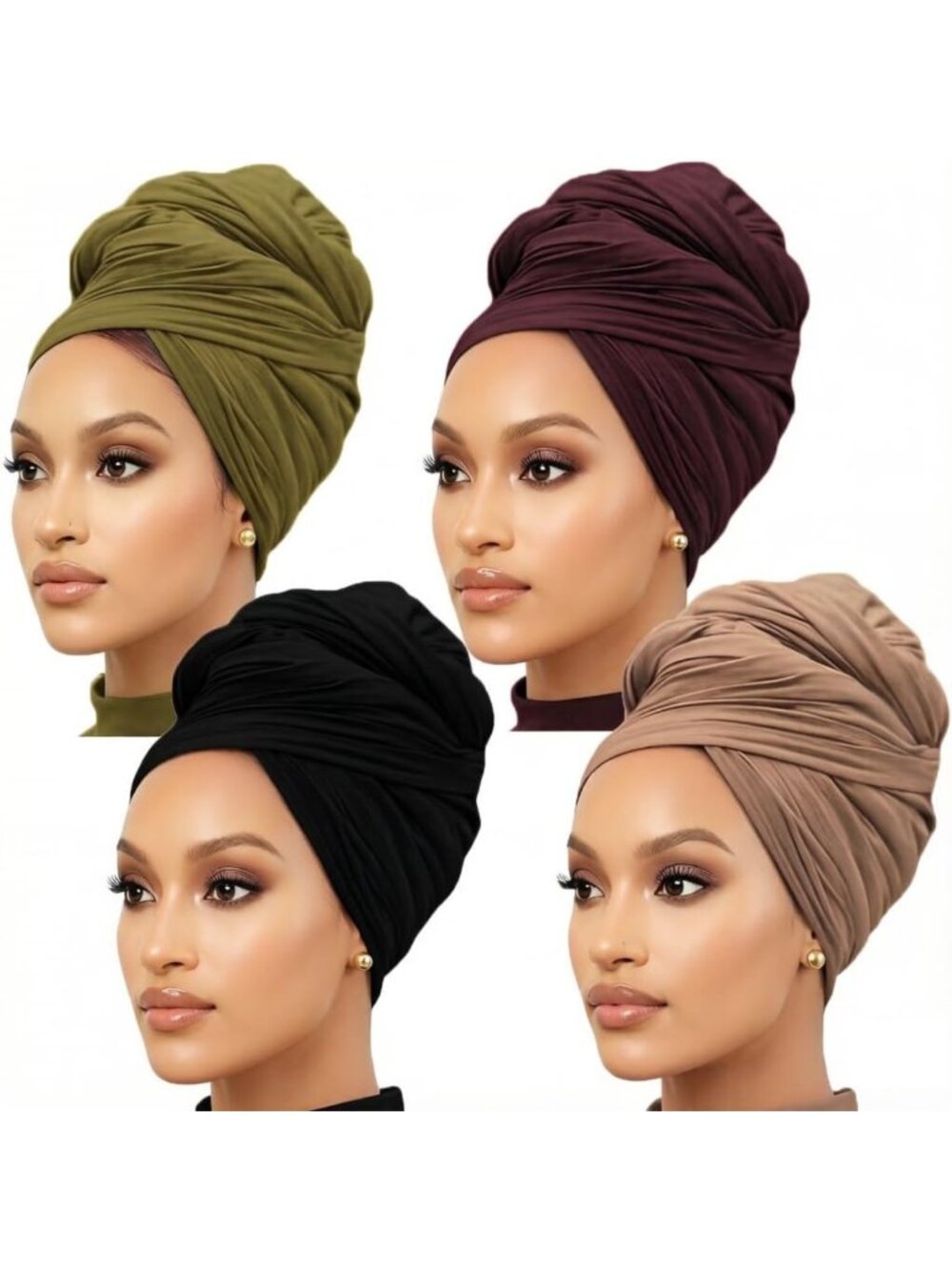 Soft Jersey Head Wrap for Black Women - 71"x32" Long Turban, Stylish & Versatile